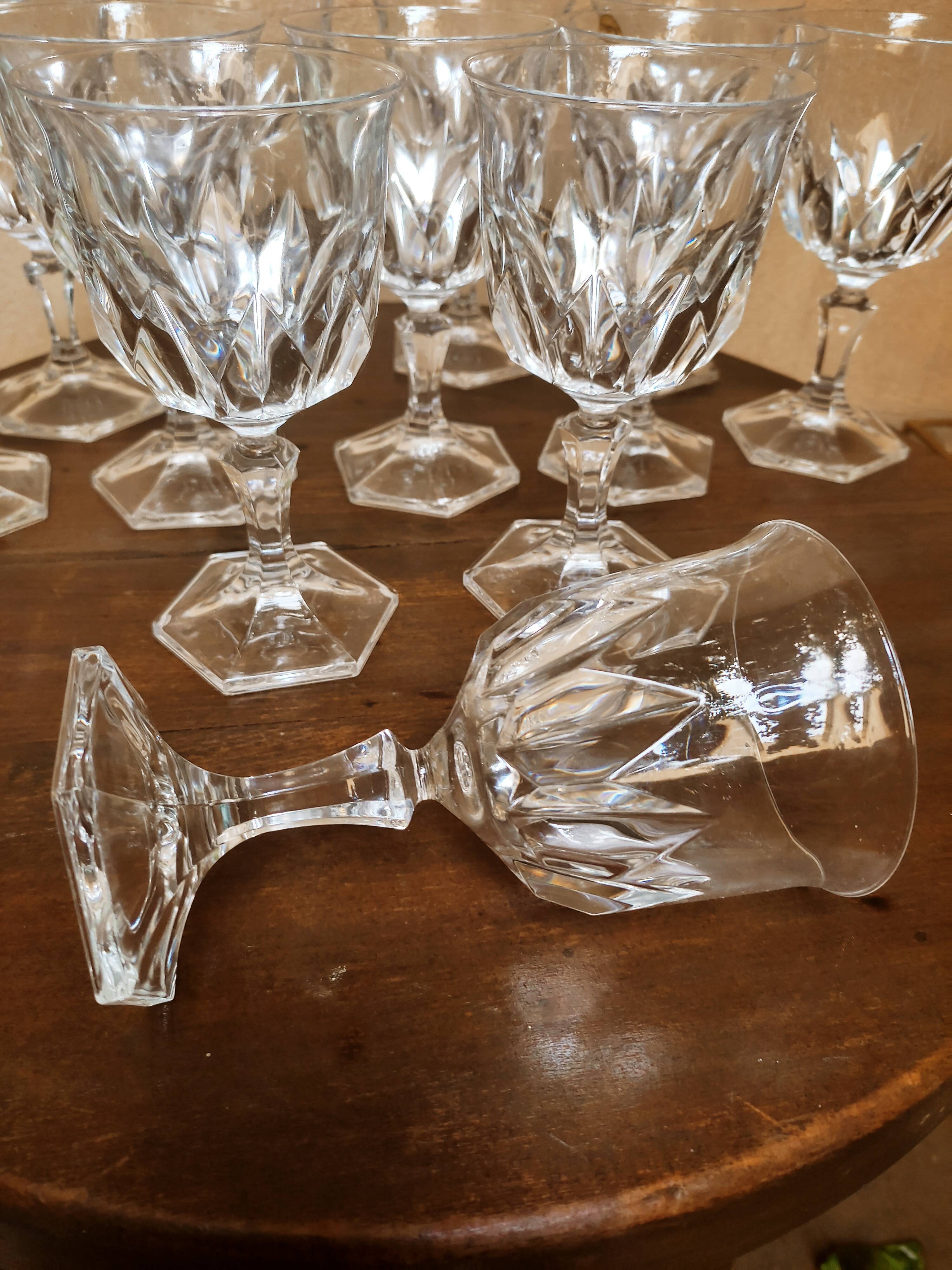 12 crystal water glasses Chaumont model