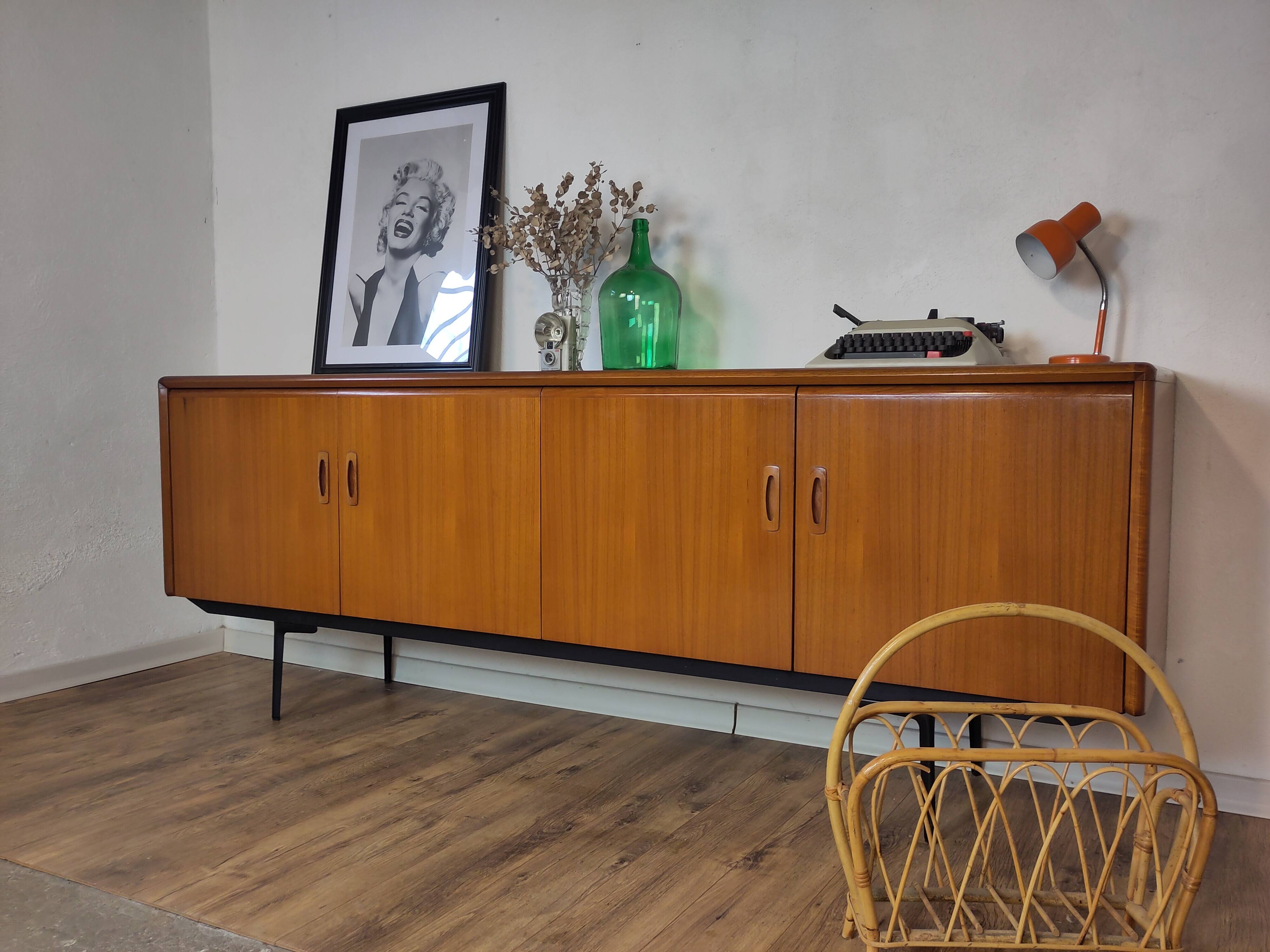 Scandinavian teak and metal sideboard