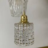 Vintage triple globe pendant light in molded glass