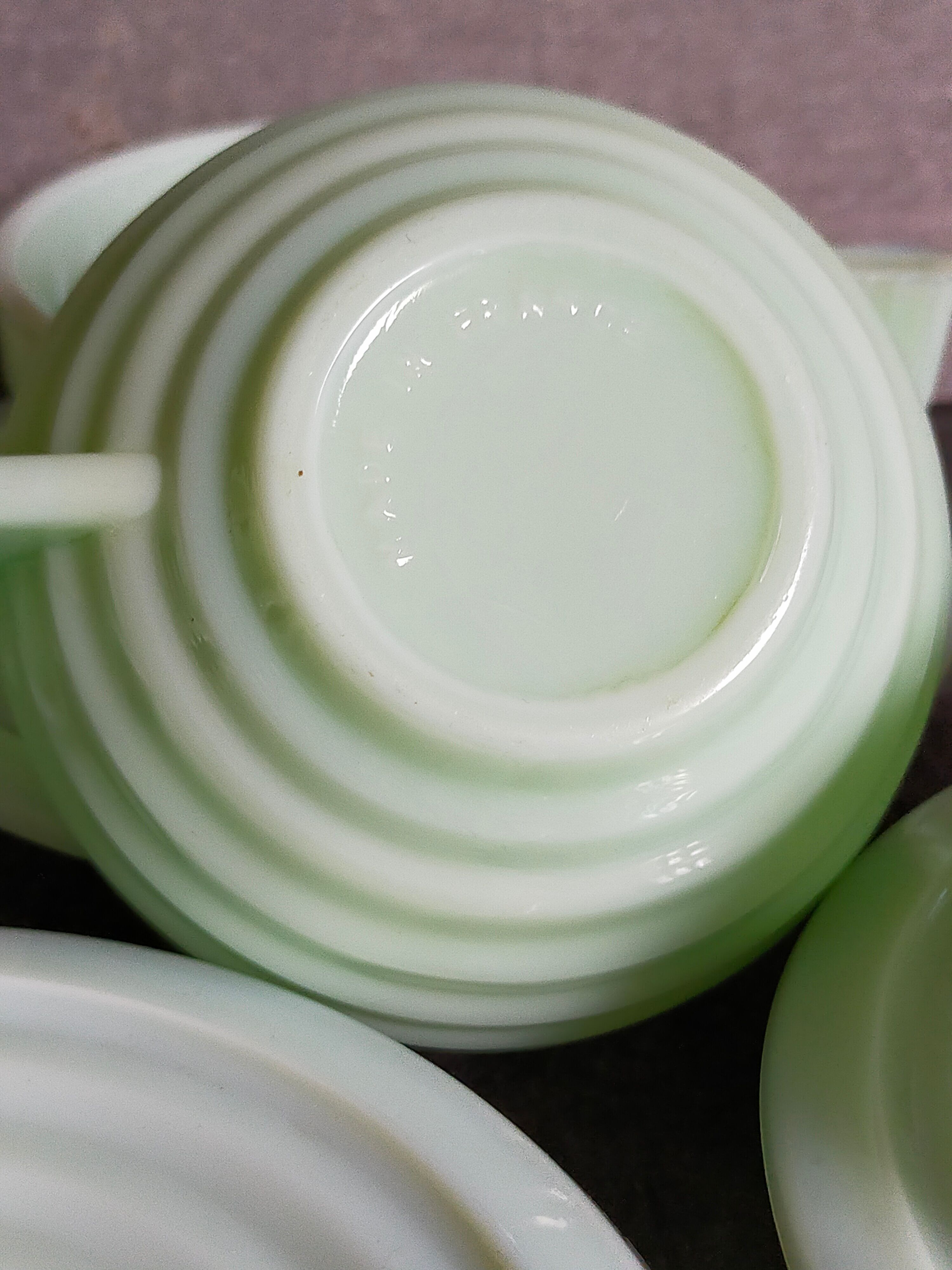 Four Art-Deco opaline cups