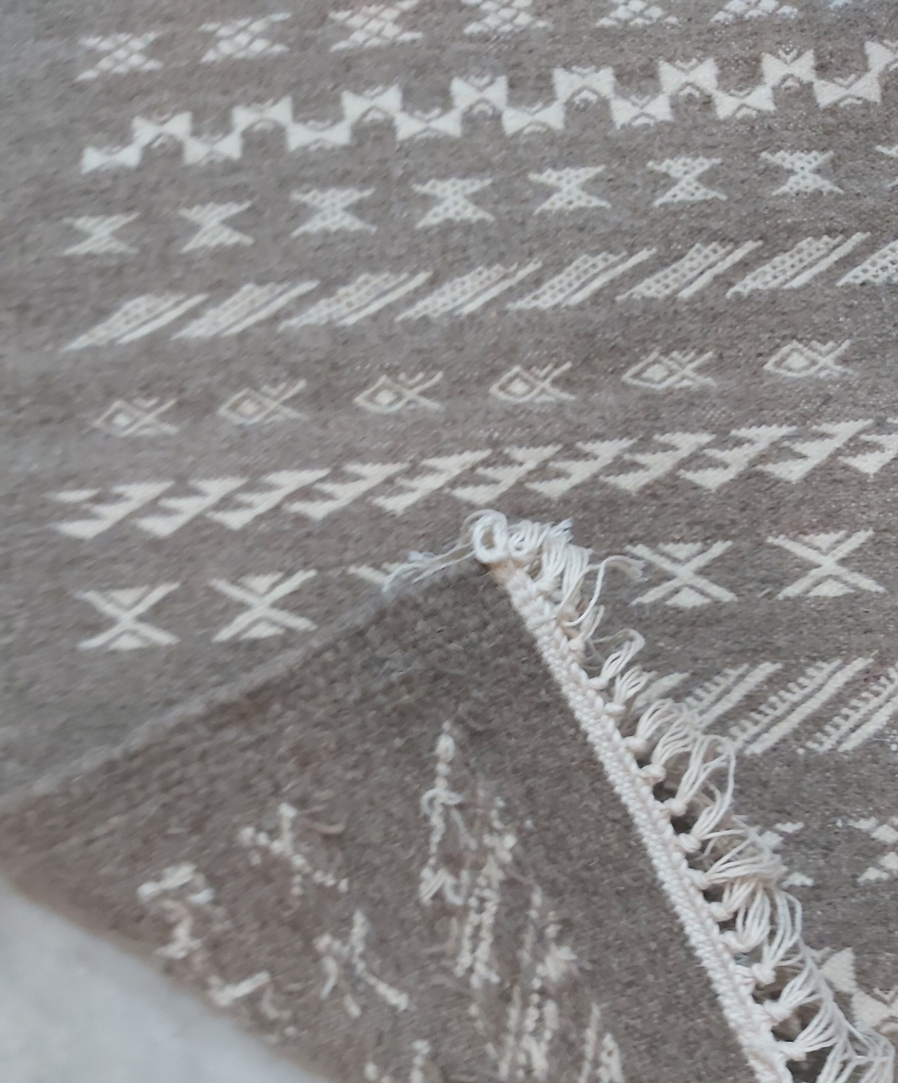 Handmade gray carpet 56x100cm