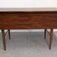 Desk and its removable shelf in Scandinavian style made of teak, RDA around 1960.