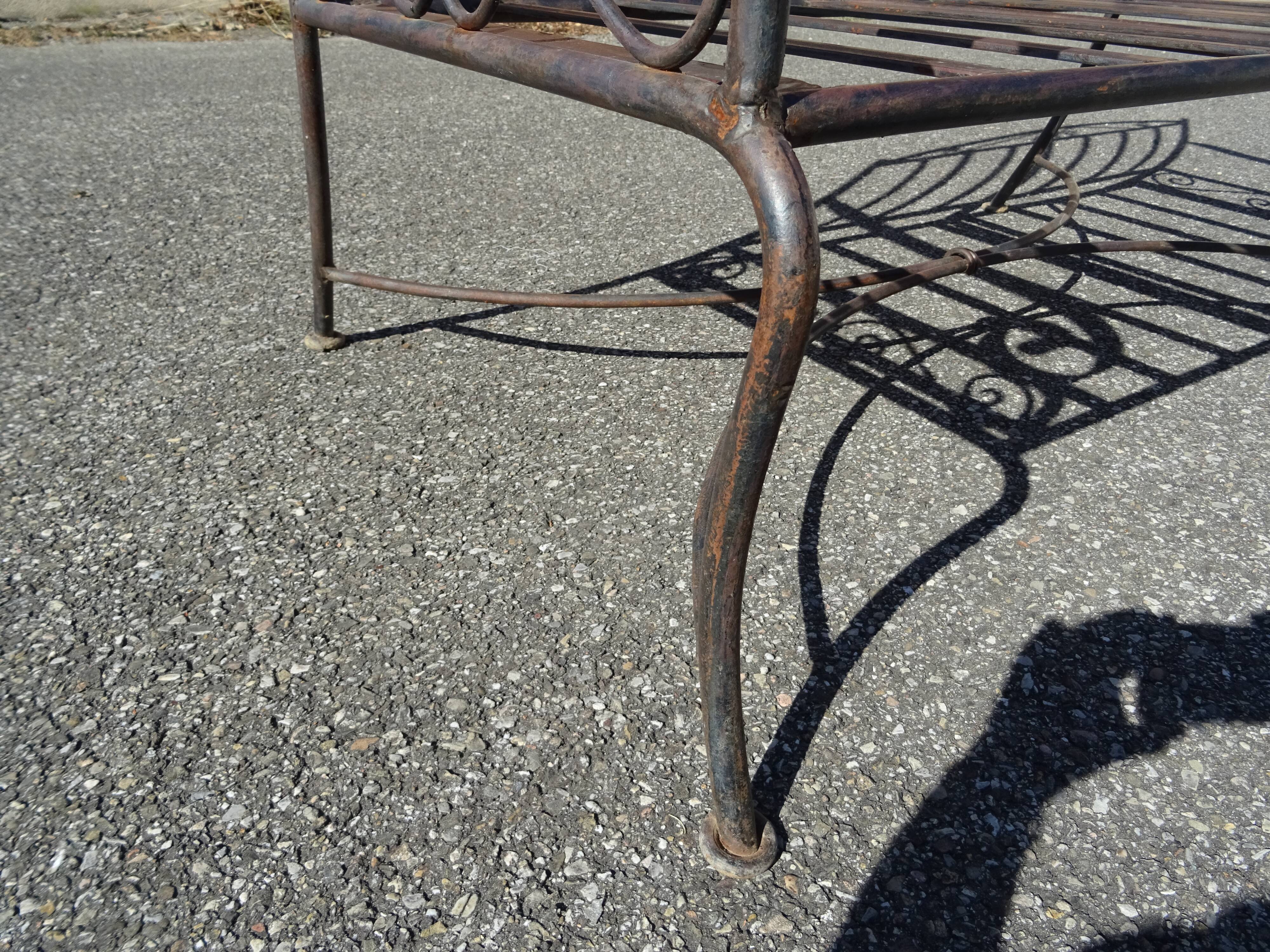 Banc de jardin en fer forgé