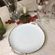 Plat rond ancien de couleur blanc et or blanc avec anses made in france Limoges