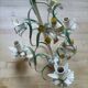 Lustre vintage tôle peinte à fleurs