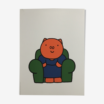 Affiche illustration le cochon de dick Bruna 197