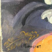 Coquelicots et marguerites, huile sur toile, signé L Riousset