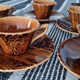 Mahogany Sarreguemine Coffee Cups