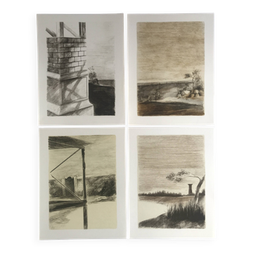 Set of 4 original lithographs by Pierre Skira, 1978. Water