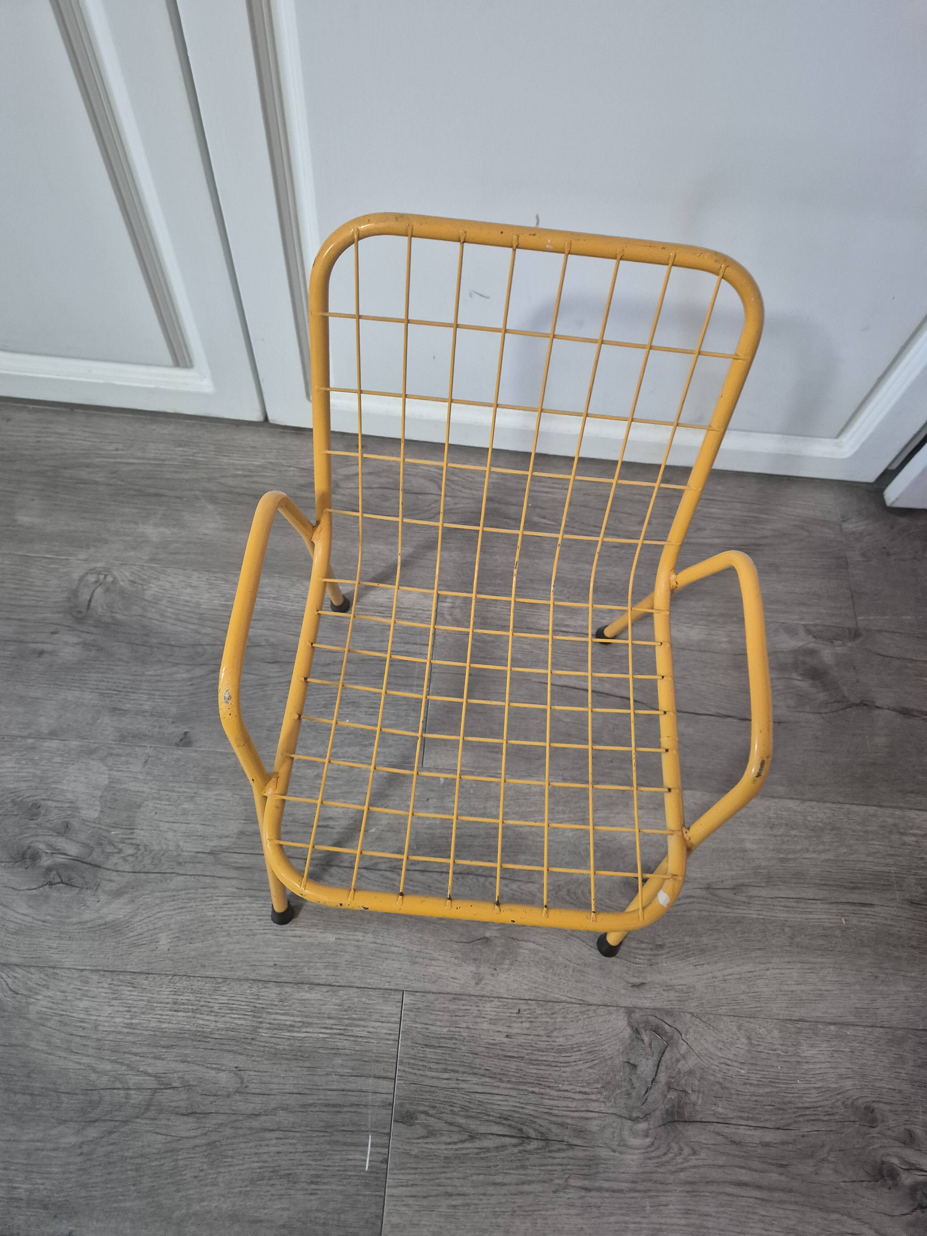 Vintage yellow metal children's chair