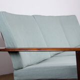 Danish 3 seater sofa in Rosewood and new fabric by Grete Jalk for Poul Jepessen 1960.