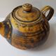 Set of teapot + 5 cups + 6 saucers in ceramic signed CB (Signature to be identified)