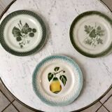 Trio of dessert plates in slurry XIXth