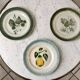 Trio of dessert plates in slurry XIXth