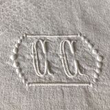Embroidered tablecloth, double monogram