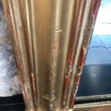 Mirror period 19th gilded with gold leaf 158.5cm / 113cm mercury ice pricked, parquet on the back.