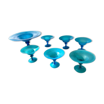 Dessert set blown glass