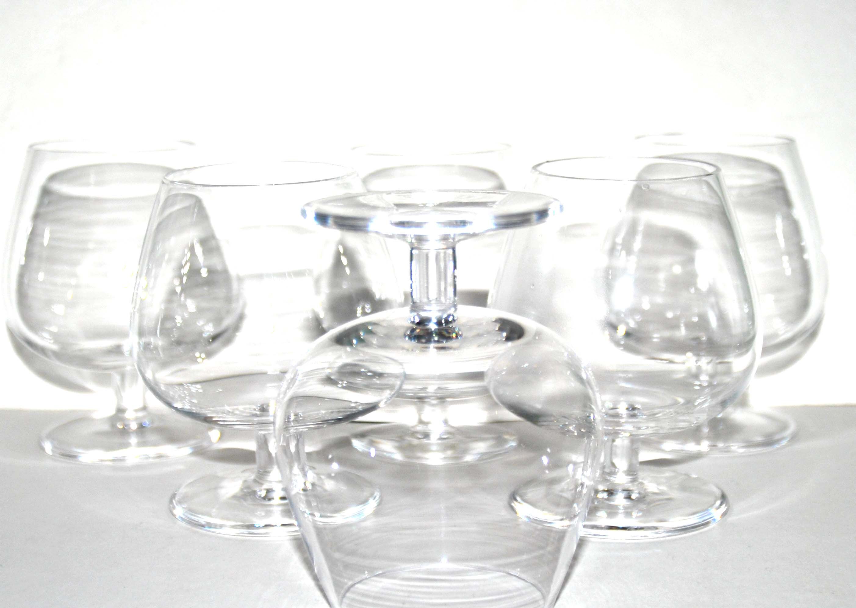 Series of 6 glasses vintage crystal cognac balloon Saint-Louis