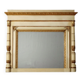 Antique Restoration-style lacquered wooden fireplace, Italy, 19th century.