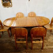 Large Scandinavian pine table - 6 chairs