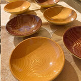 Vintage glazed ceramic deep plates