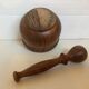 Mortar and wooden pestle