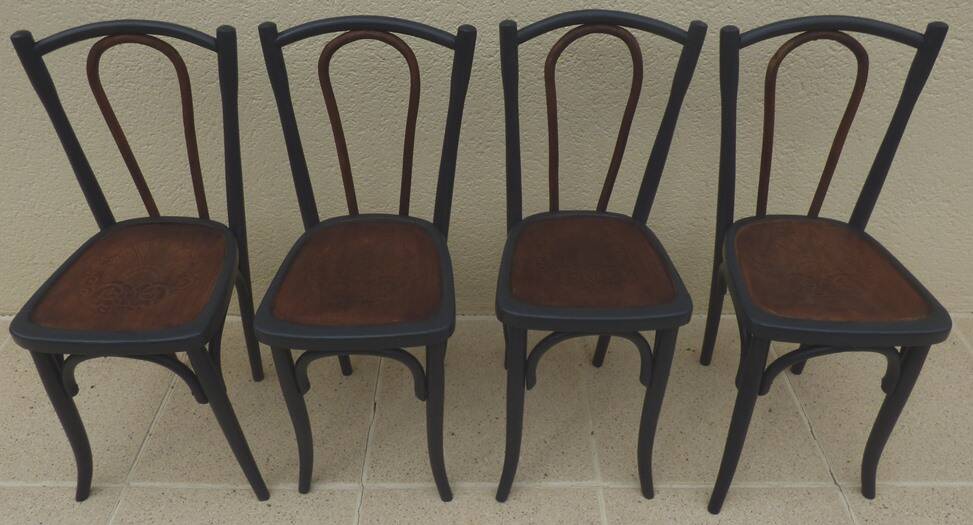 4 old Luterma bistro chairs with patterned seats – Completely refurbished