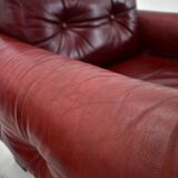 Pair of vintage leather armchairs , Czechoslovakia 1970s