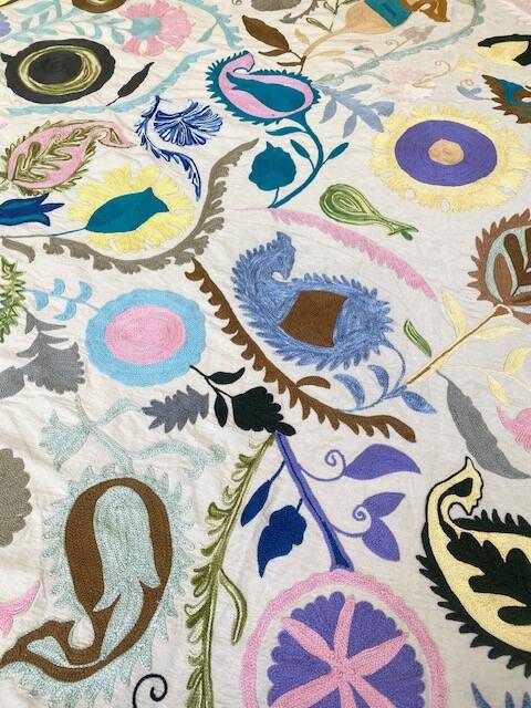 Hand embroidered suzani textile 260 x 230 cm