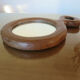 Gouge-cut solid wood mirror, free form, 60s