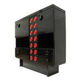 Vintage black Brutalist bar cabinet / sideboard