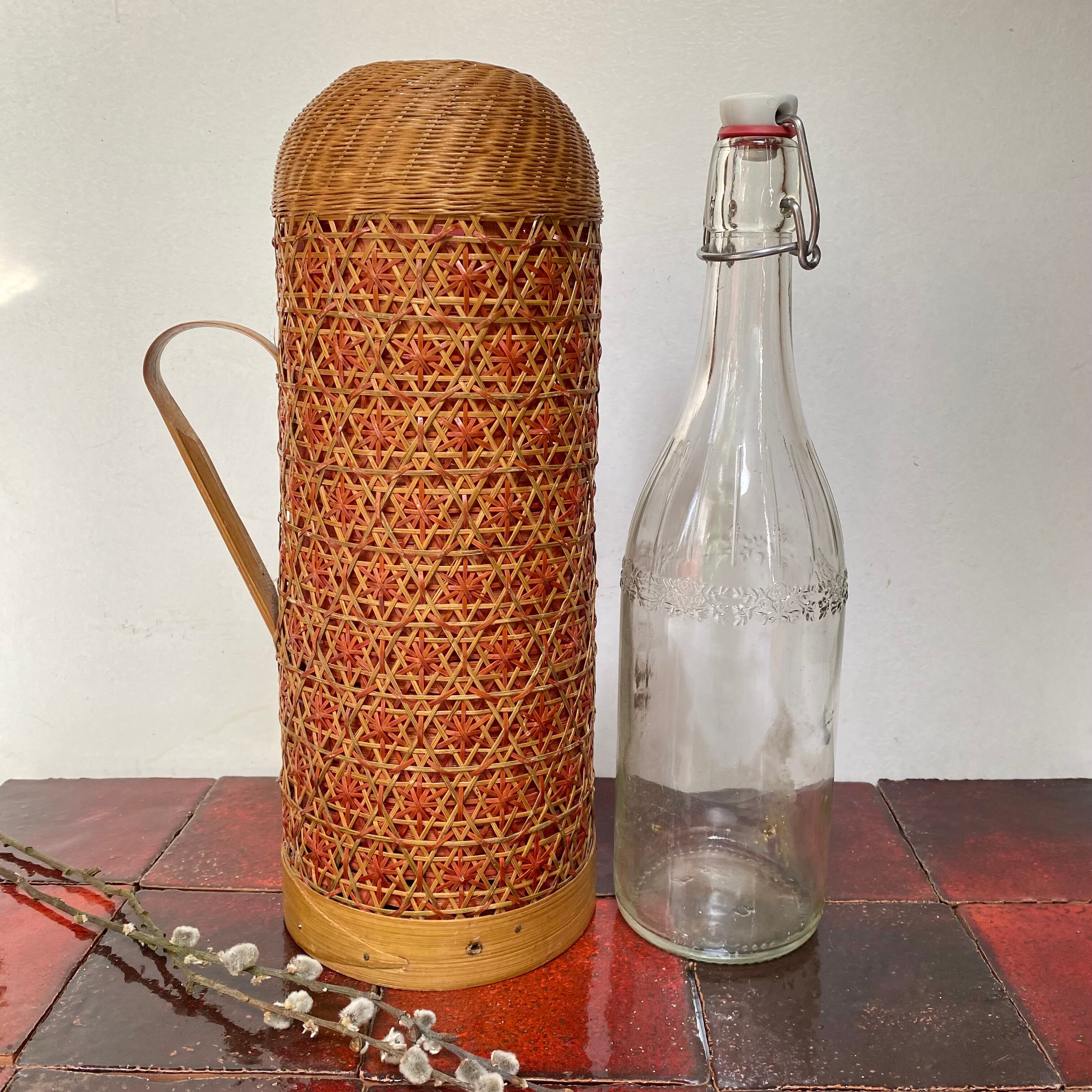 Bottle holder cover bamboo bottle