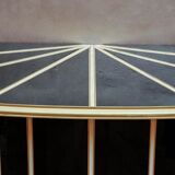 Console in black and cream tinted glass