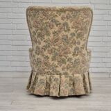 1970s, Danish easy side chair, original very good condition, floral furniture velour.