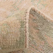 Vintage Peach & Green Turkish Rug, Handmade Neutral Rustic Carpet, 168x274