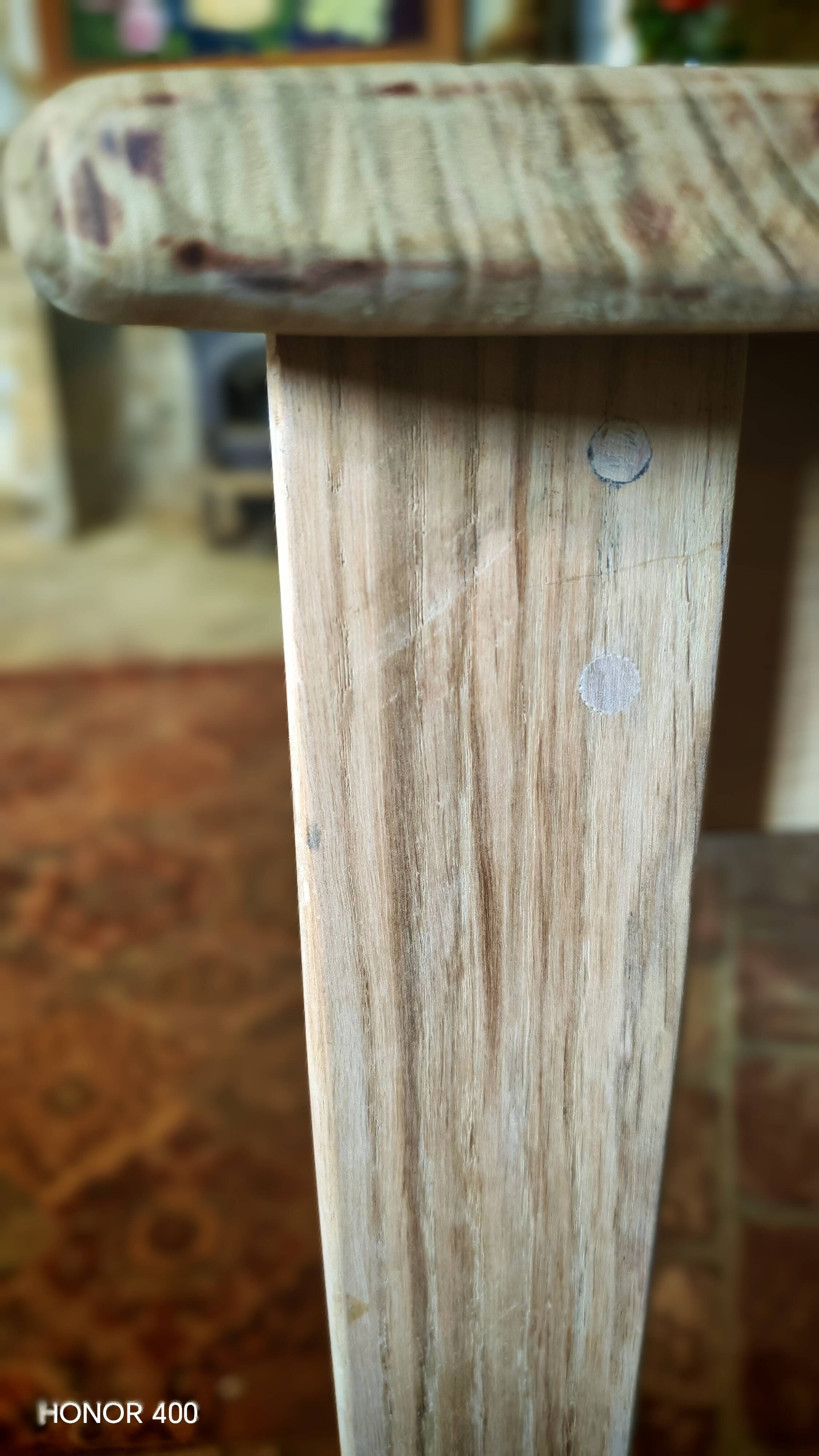 Raw solid oak and chestnut farmhouse table 244cm