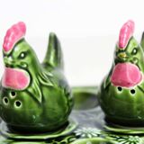 Salt and pepper earthenware egg set