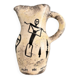Enamelled ceramic pitcher with rock decoration