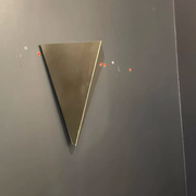 Pair of geometric vintage wall lamps in solid brass, France 1970.