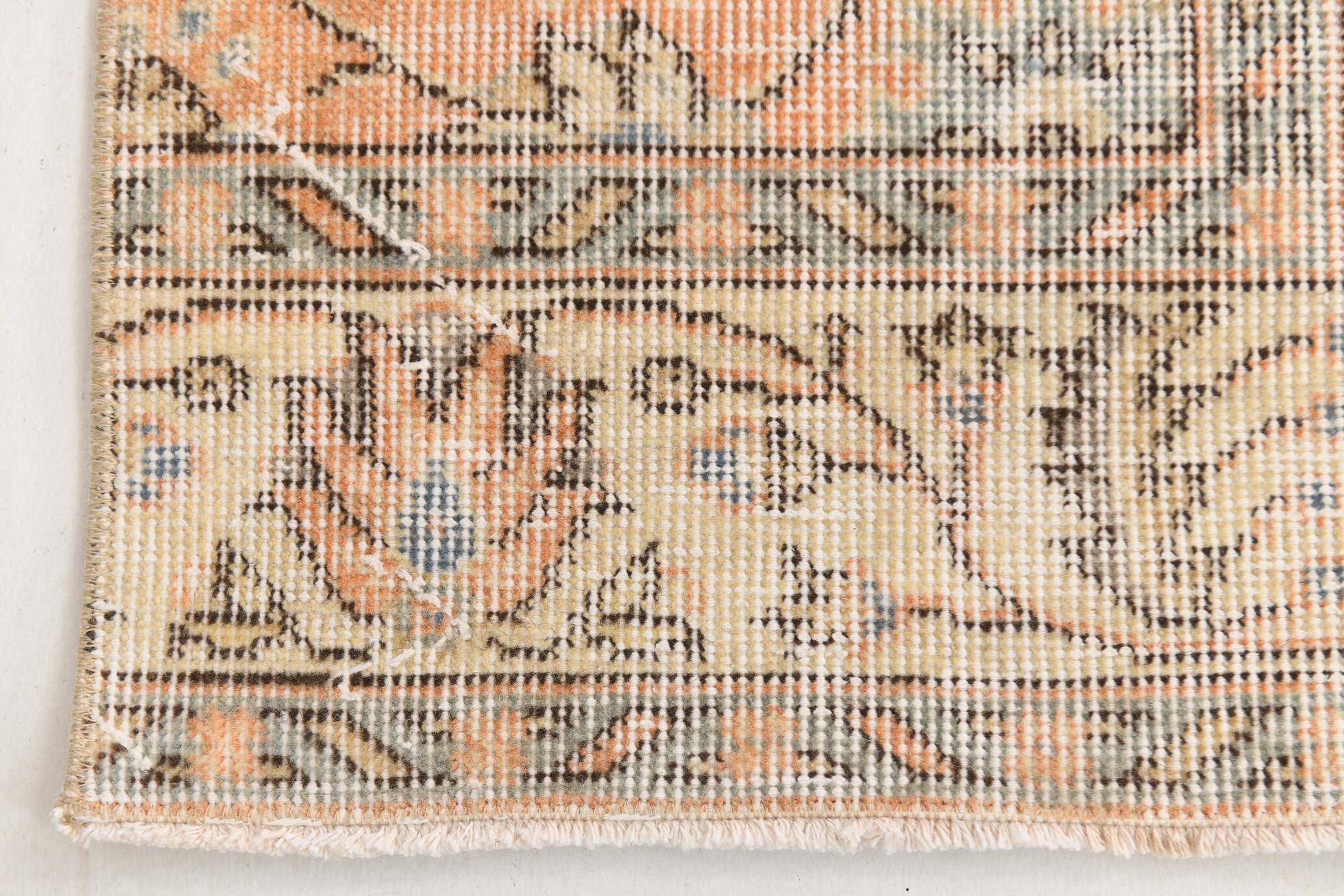 Tapis de couloir vintage à motifs floraux orange 2x9 55x267 cm SK 18049
