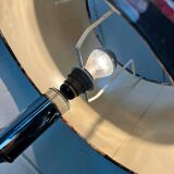 Lampe de table vintage chromée avec abat-jour fleuri