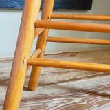 Vintage solid blond wood bar stool
