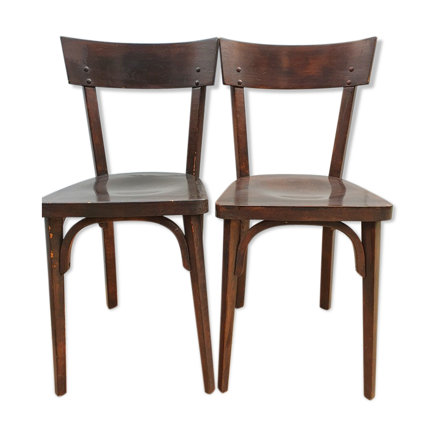 2 bistro chairs stamped Baumann