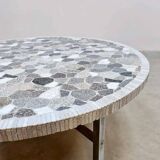 Vintage round mosaic coffee table