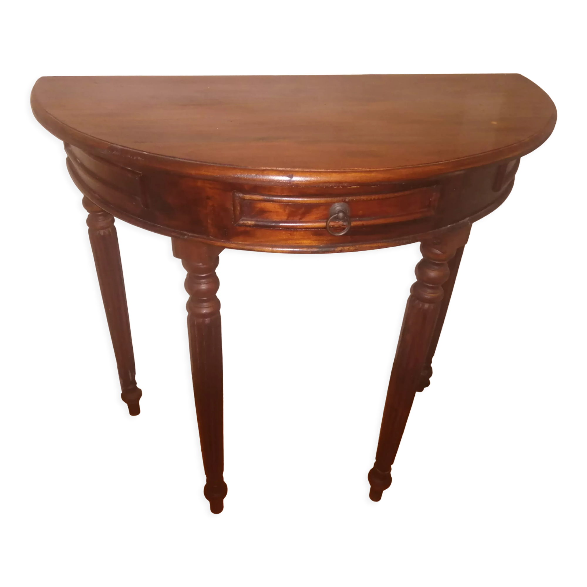 Half-moon wooden console