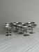 10 coupelles sur pied en inox style Letang Remy