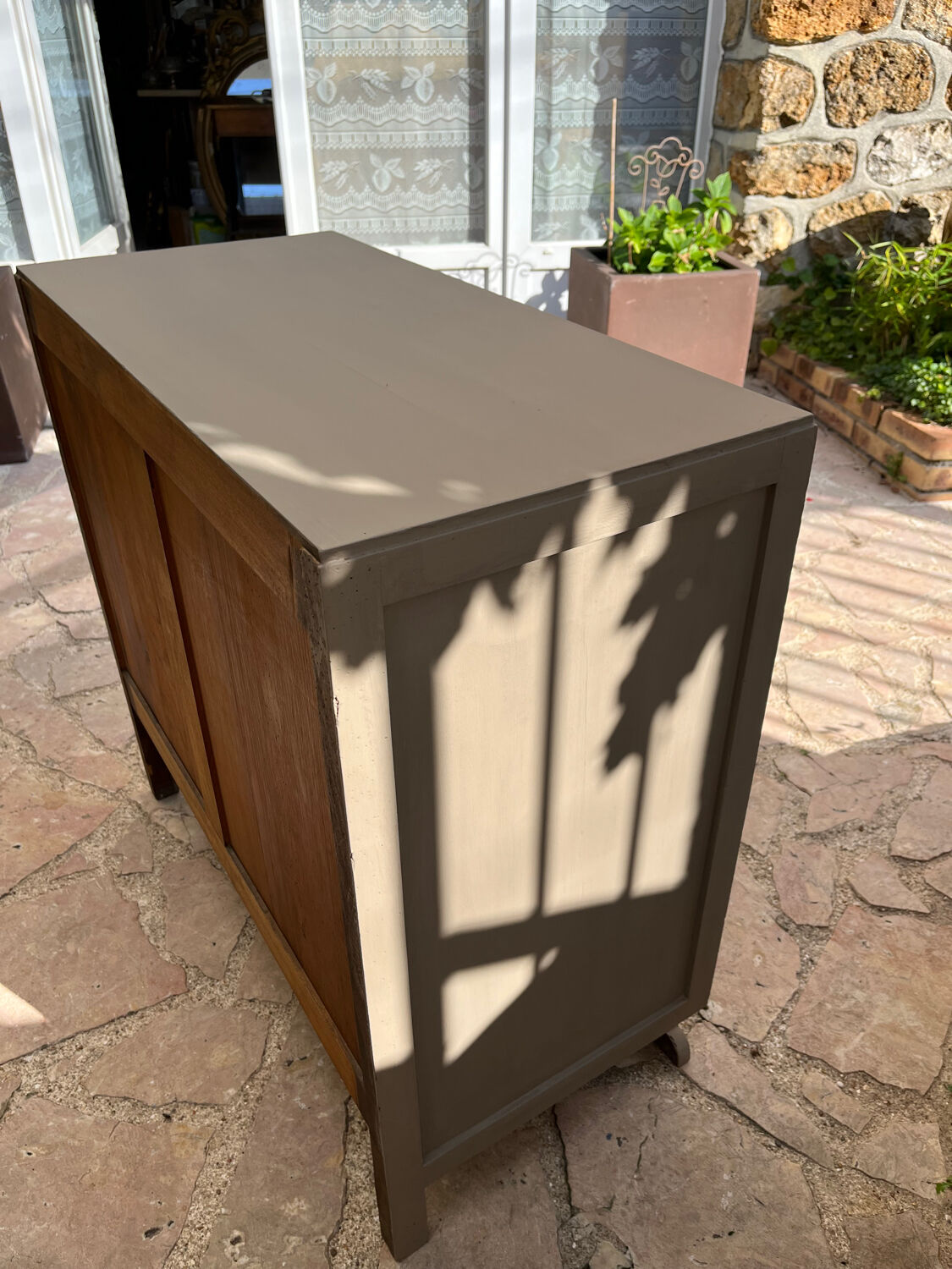 Wooden art deco chest of drawers