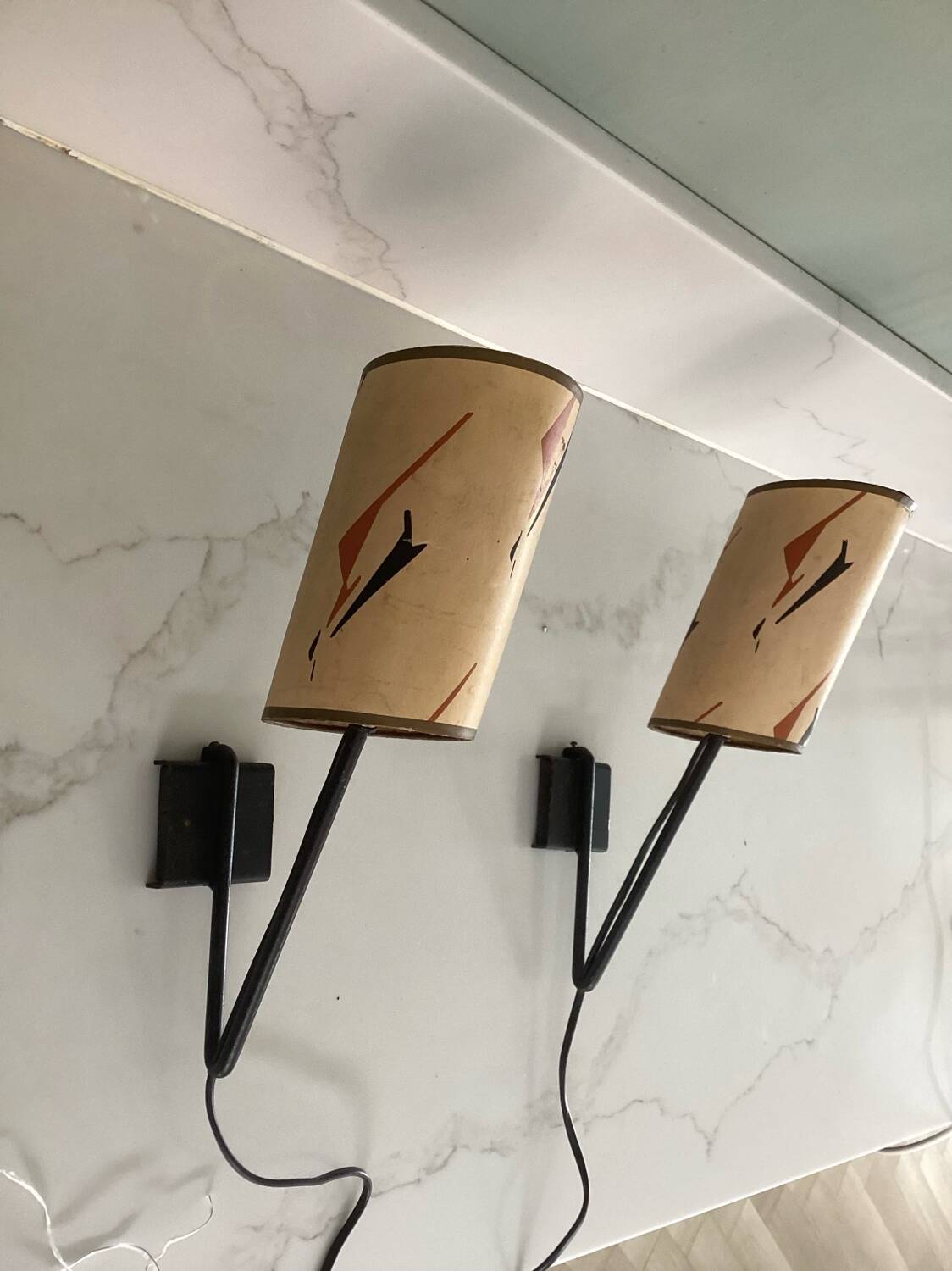 2 france small wall lamps 1950 bedside lamps