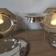 Series of six presentation plates and a silver metal plate- 20th century.