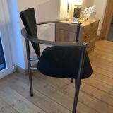 Set of 3 vintage belgo Chrome tripod chairs